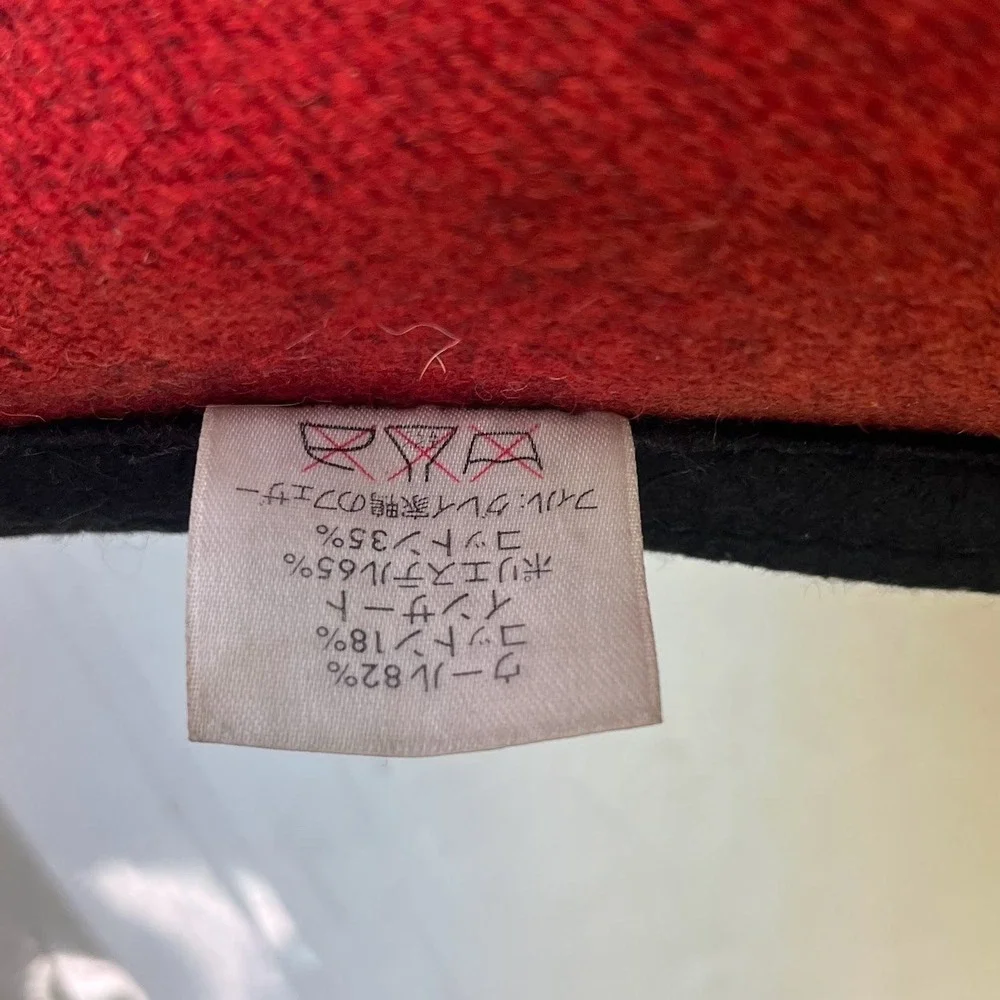 Pendleton Wool Reversible Turtle Geometric Throw Pillow Red Black 20x20 Feather